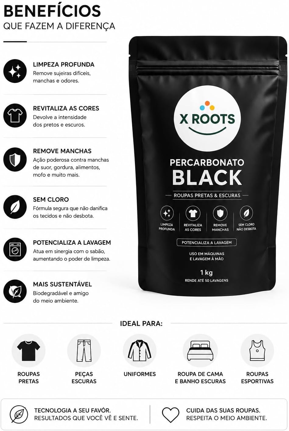 Percarbonato de Sódio Black 1kg X Roots