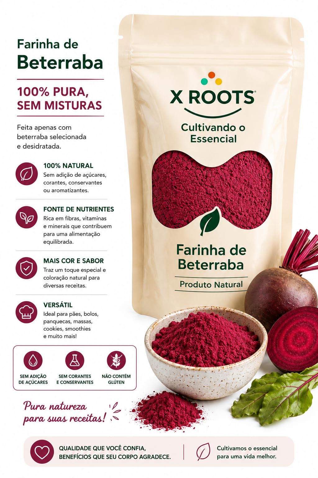 Farinha de Beterraba em Pó X Roots
