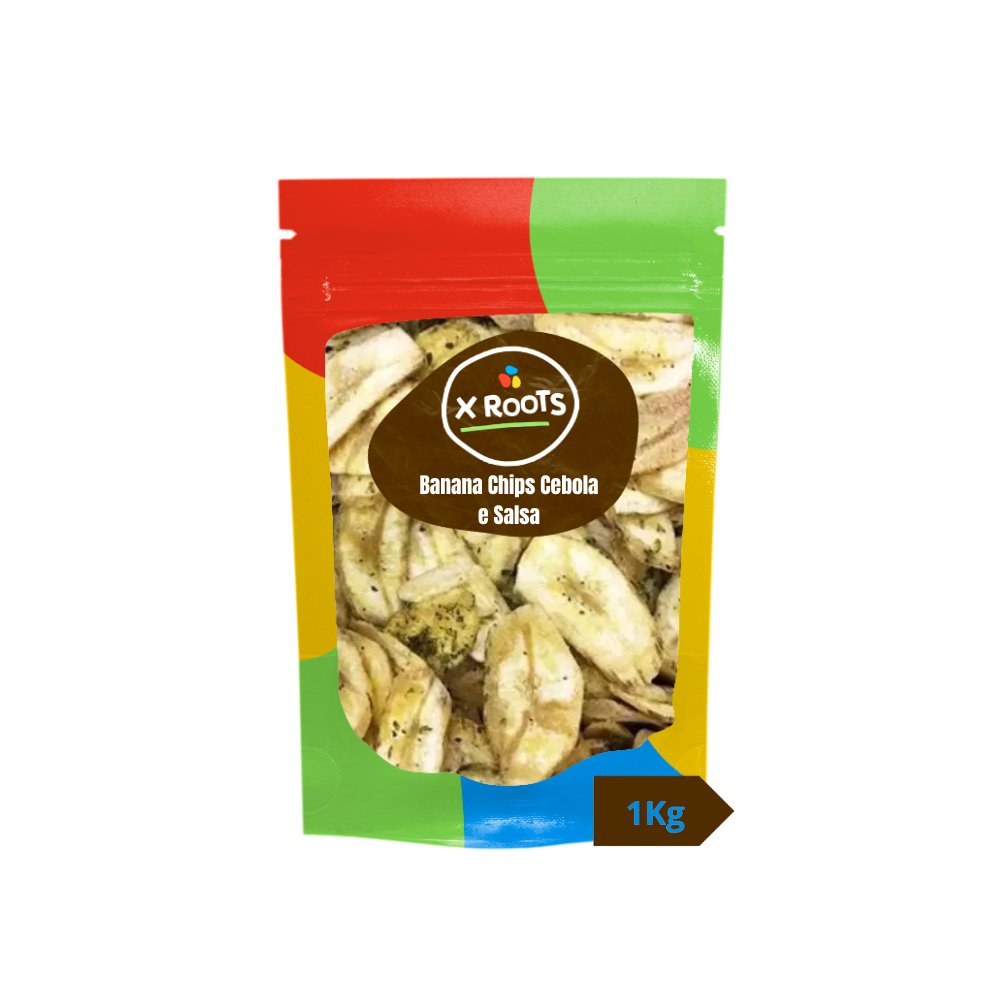 Banana Chips Sabor Cebola e Salsa Xroots Premium a Granel - Xroots