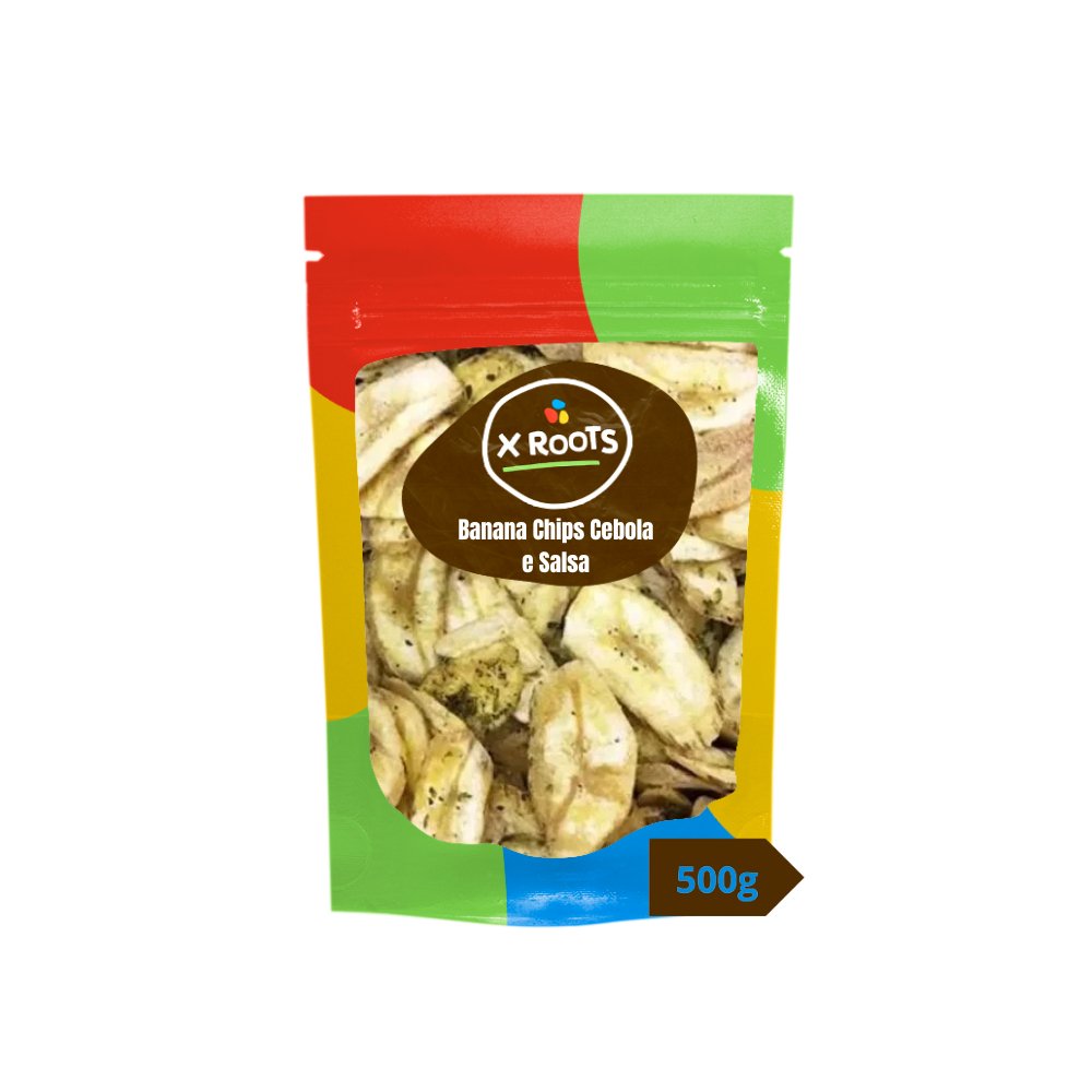 Banana Chips Sabor Cebola e Salsa Xroots Premium a Granel - Xroots