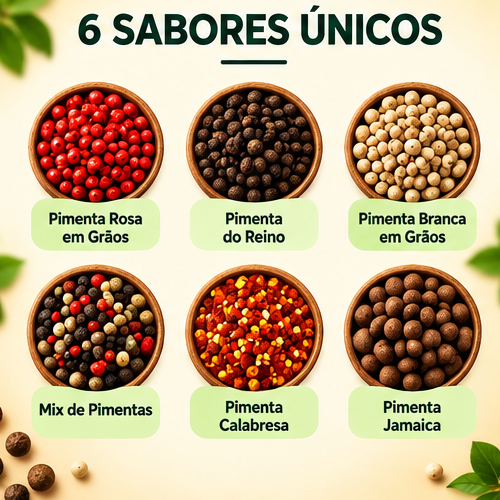 Kit Pimentas Premium 6 Tipos X Roots