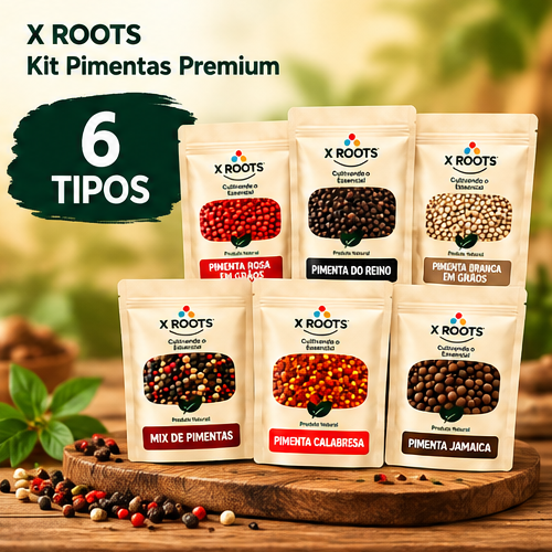 Kit Pimentas Premium 6 Tipos X Roots