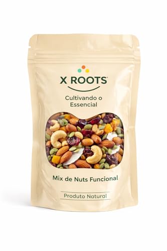 Mix de Nuts Funcional X Roots 500gr – Amêndoas, Castanha de Caju, Cranberry, Damasco, Amendoim, Semente de Abóbora e Coco | Snack Saudável, Fonte de Energia e Fibras