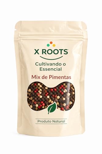 Mix de Pimentas X Roots 100g – Pimenta Preta, Branca, Rosa e Jamaica | Tempero Premium, Aromático e Versátil