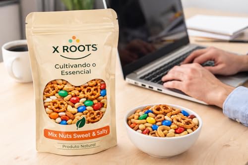 Mix Nuts Sweet & Salty X Roots 500gr – Snack Crocante com Pretzel, M&M’s e Castanhas | Doce e Salgado na Medida