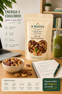 Mix Nuts Agridoce 500gr X Roots Premium – Castanhas, Nuts e Frutas Secas Selecionadas – Snack Gourmet Crocante e Saboroso