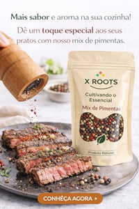 Mix de Pimentas X Roots 100g – Pimenta Preta, Branca, Rosa e Jamaica | Tempero Premium, Aromático e Versátil