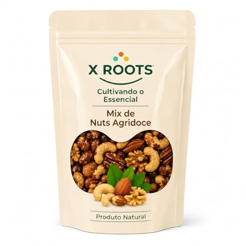 Mix Nuts Agridoce 500gr X Roots Premium – Castanhas, Nuts e Frutas Secas Selecionadas – Snack Gourmet Crocante e Saboroso