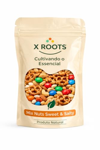 Mix Nuts Sweet & Salty X Roots 500gr – Snack Crocante com Pretzel, M&M’s e Castanhas | Doce e Salgado na Medida