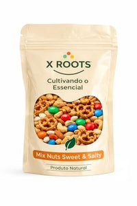 Mix Nuts Sweet & Salty X Roots 500gr – Snack Crocante com Pretzel, M&M’s e Castanhas | Doce e Salgado na Medida