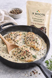 Mix de Pimentas X Roots 100g – Pimenta Preta, Branca, Rosa e Jamaica | Tempero Premium, Aromático e Versátil