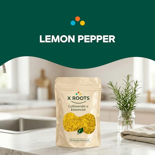 Tempero Lemon Pepper X Roots 1kg – Mix Cítrico de Limão e Pimenta – Embalagem Abre e Fecha