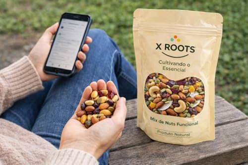 Mix de Nuts Funcional X Roots 500gr – Amêndoas, Castanha de Caju, Cranberry, Damasco, Amendoim, Semente de Abóbora e Coco | Snack Saudável, Fonte de Energia e Fibras