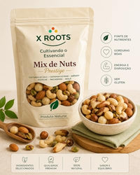 Mix de Nuts Prestige 250gr X Roots Premium – Castanha de Caju, Castanha do Pará, Amêndoas, Pistache, Macadâmia e Avelã – Seleção Gourmet de Oleaginosas