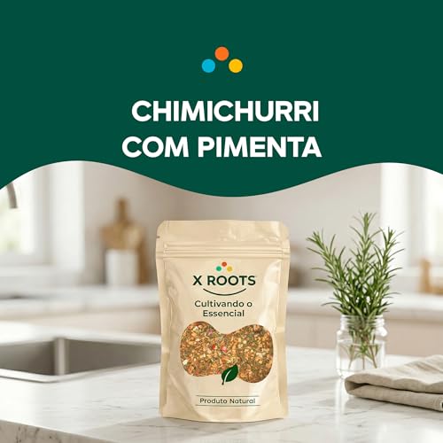 Tempero Chimichurri com Pimenta X Roots 1kg – Blend de Especiarias e Ervas Desidratadas – Embalagem Abre e Fecha