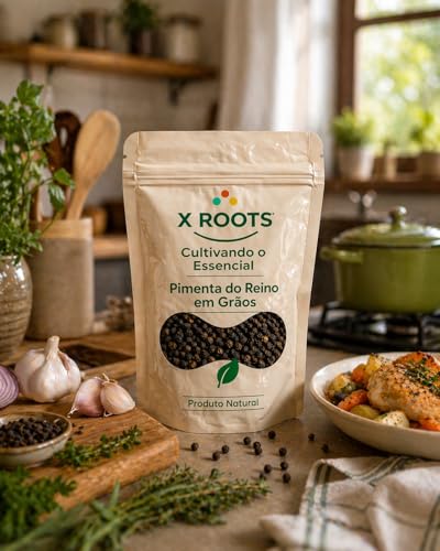 Pimenta do Reino em Grãos X Roots 100g – Especiaria Aromática Natural | Sabor Intenso e Moagem Fresca