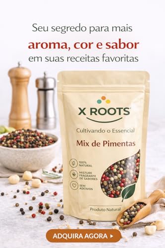 Mix de Pimentas X Roots 100g – Pimenta Preta, Branca, Rosa e Jamaica | Tempero Premium, Aromático e Versátil