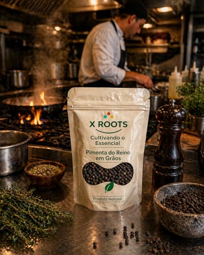 Pimenta do Reino em Grãos X Roots 100g – Especiaria Aromática Natural | Sabor Intenso e Moagem Fresca