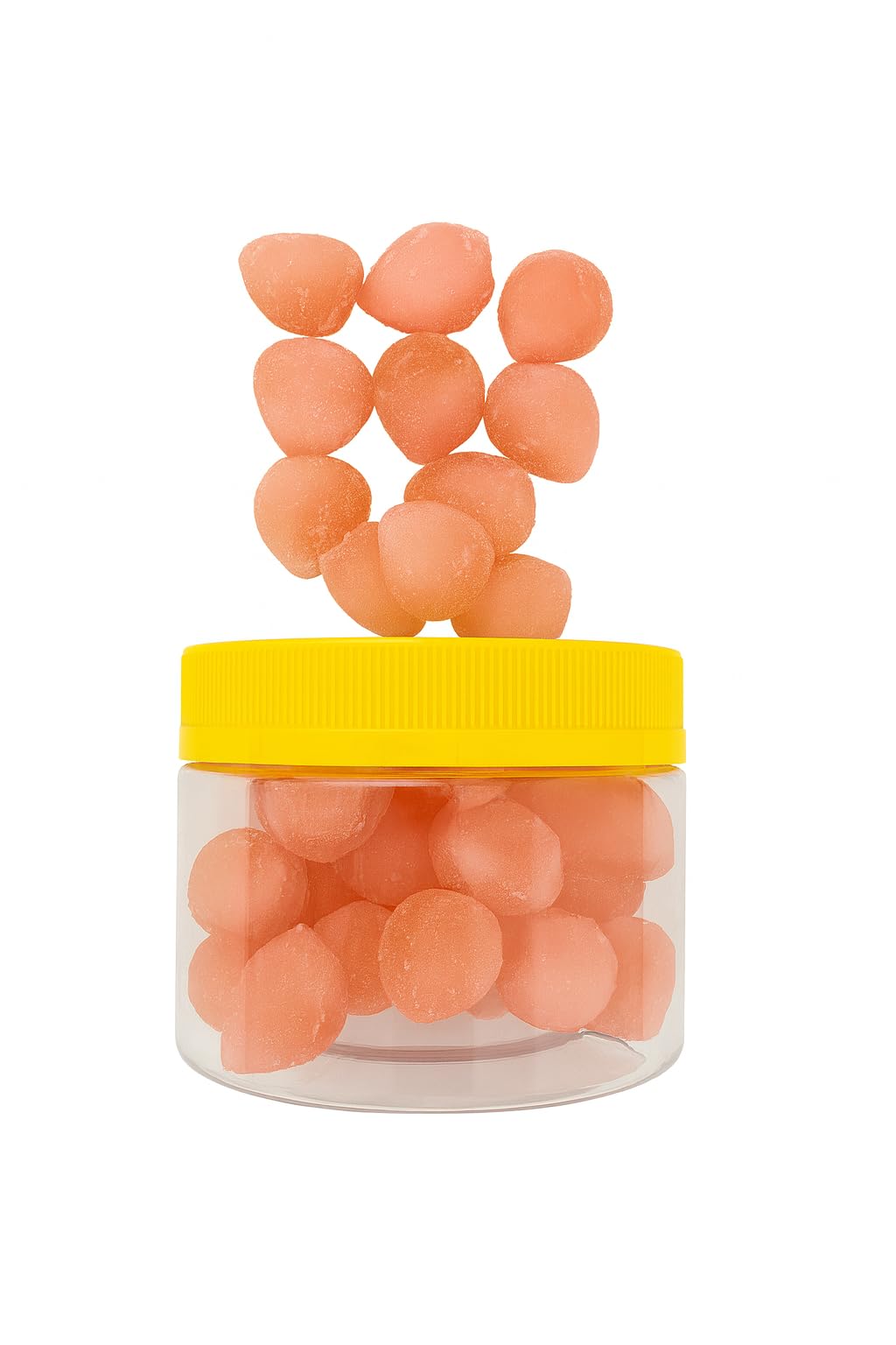 Bala de Goma Deluxe Formato de Pêssego 43% Suco da Fruta X Roots
