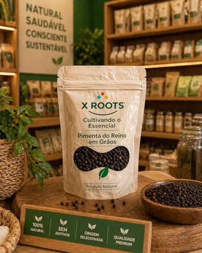 Pimenta do Reino em Grãos X Roots 100g – Especiaria Aromática Natural | Sabor Intenso e Moagem Fresca