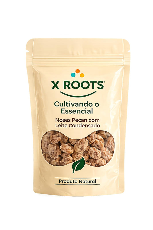 Nozes Pecan com Cobertura de Leite Condensado X Roots