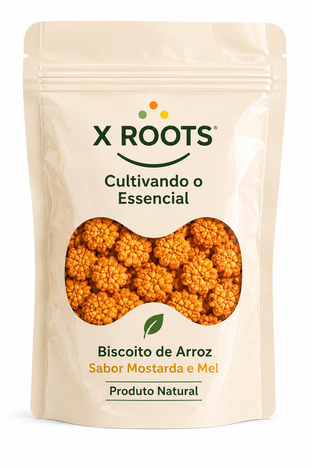 Biscoito de Arroz Sabor Mostarda e Mel X Roots