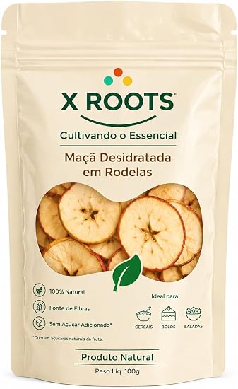 Maçã Desidratada em Rodelas X Roots 500g