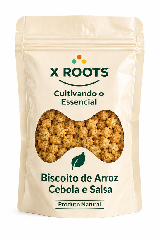 Biscoito de Arroz Sabor Cebola e Salsa X Roots