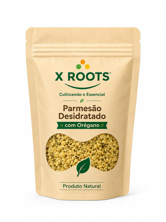 Parmesão Desidratado em Cubos com Orégano X Roots