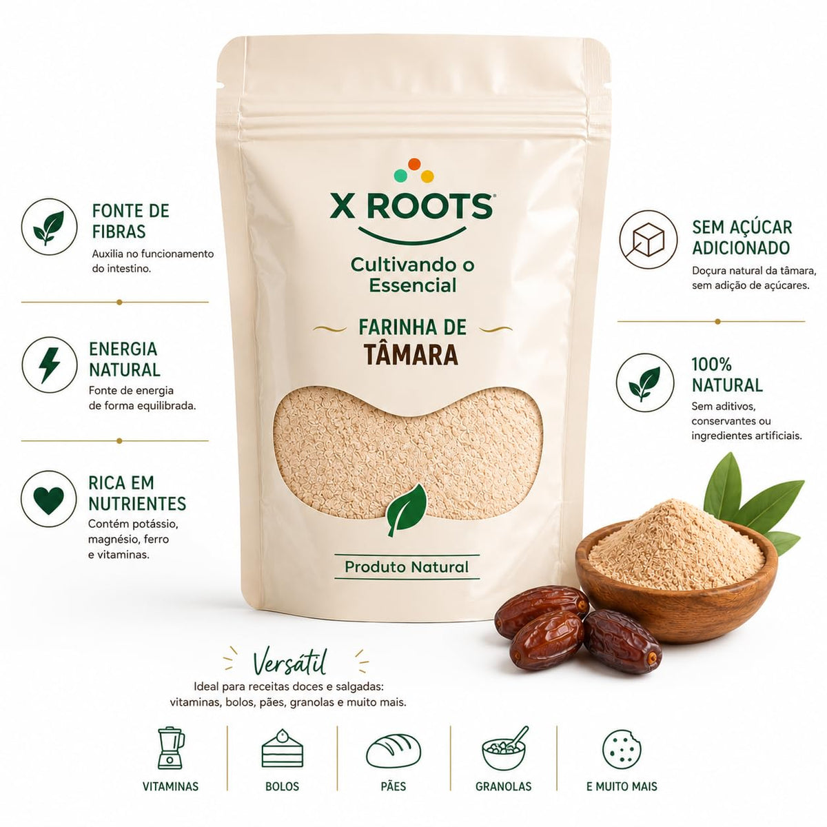 Farinha de Tâmara X Roots