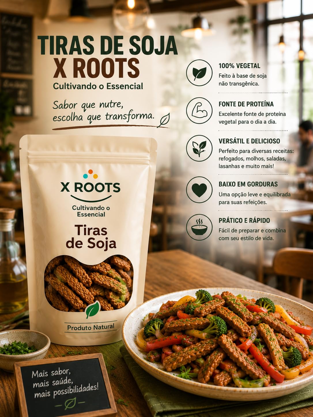 Tiras de Soja X Roots
