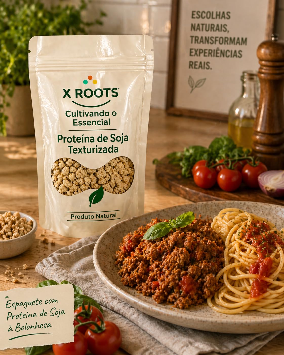 Proteína de Soja Clara Texturizada X Roots