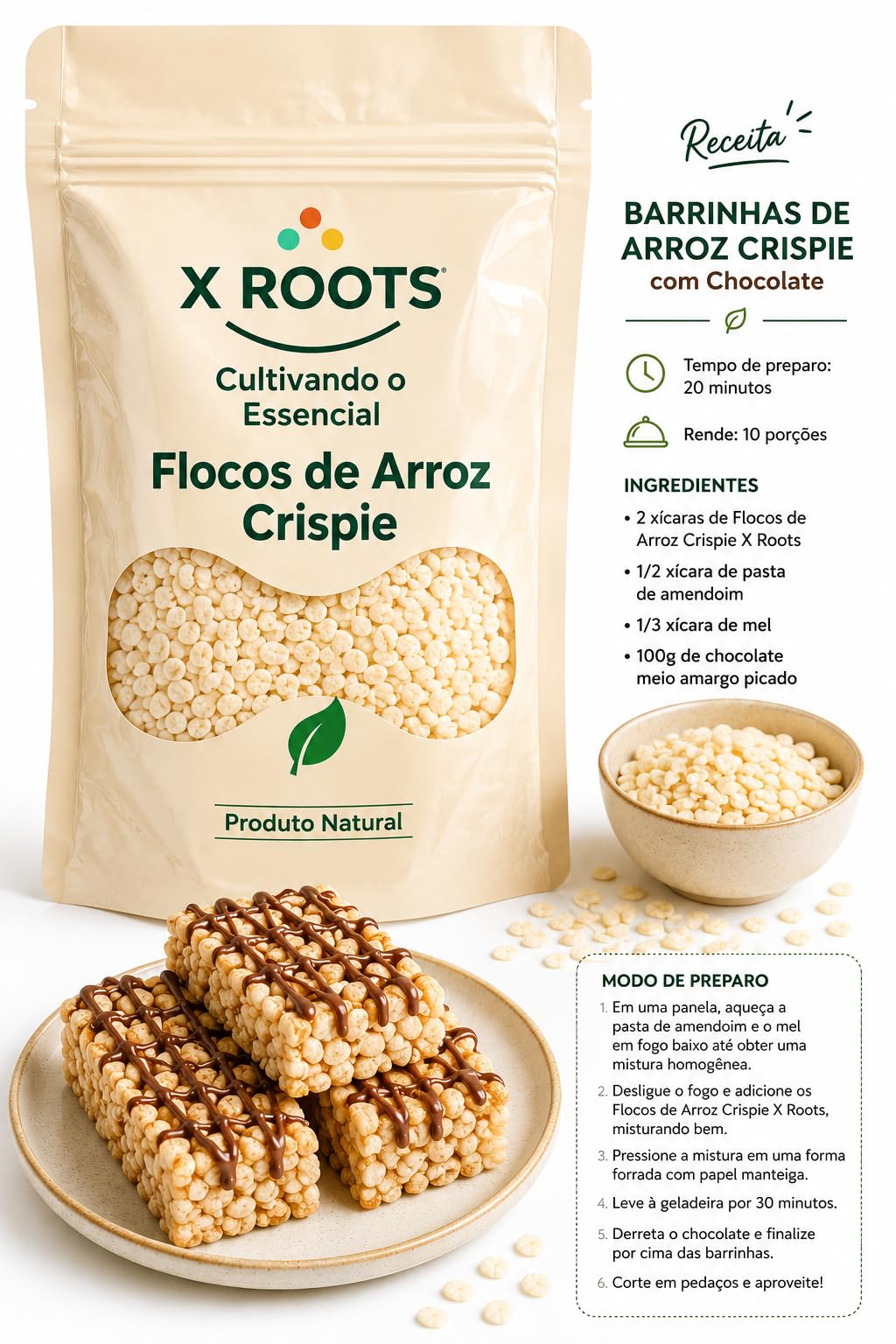 Flocos de Arroz Crispie X Roots