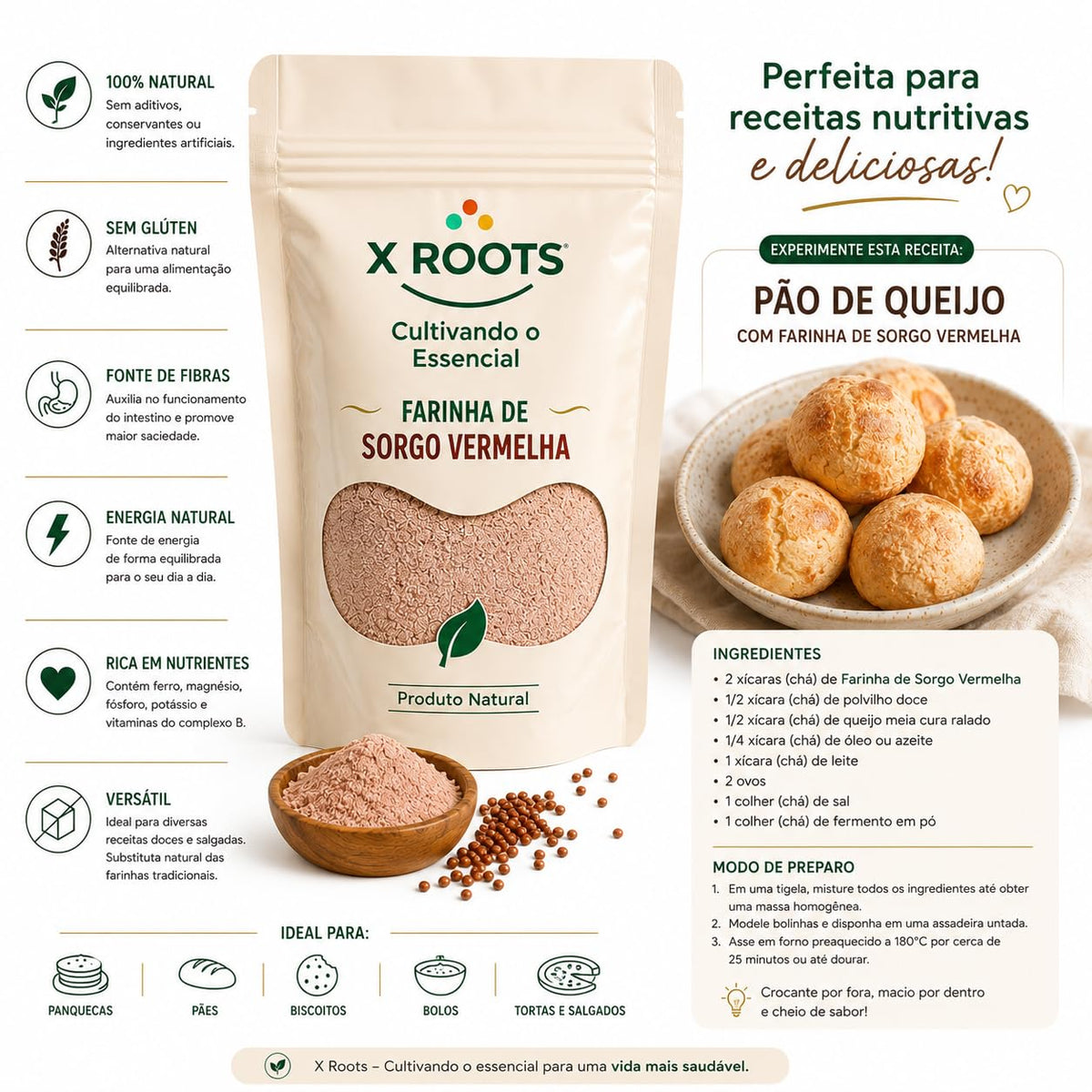 Farinha de Sorgo Vermelha X Roots