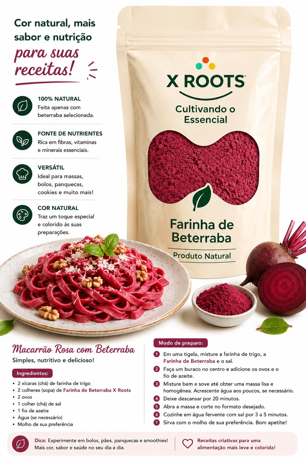 Farinha de Beterraba em Pó X Roots