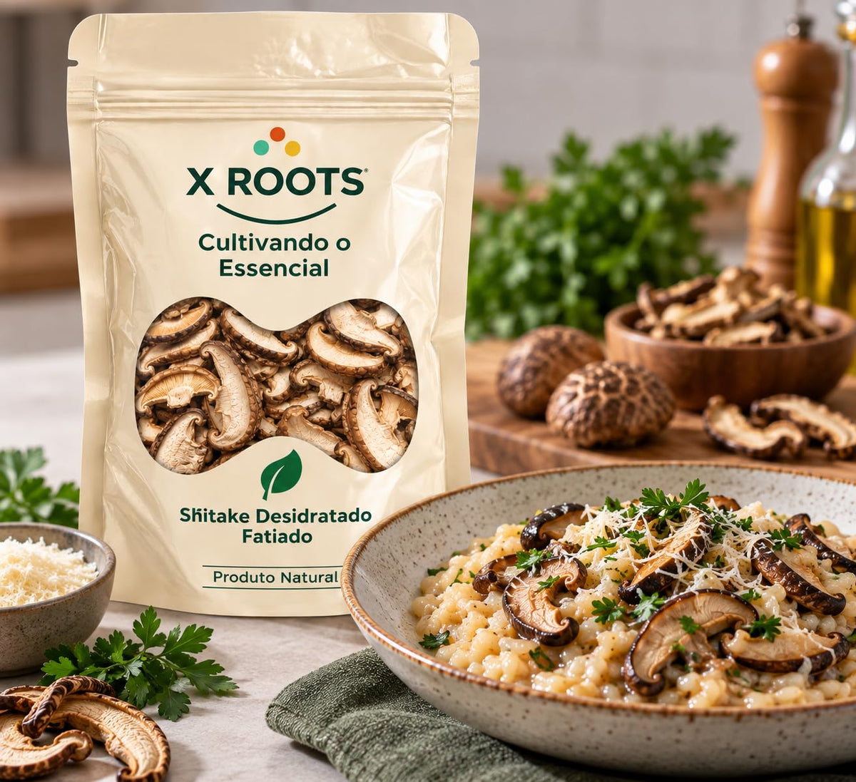 Shitake Fatiado Desidratado X Roots