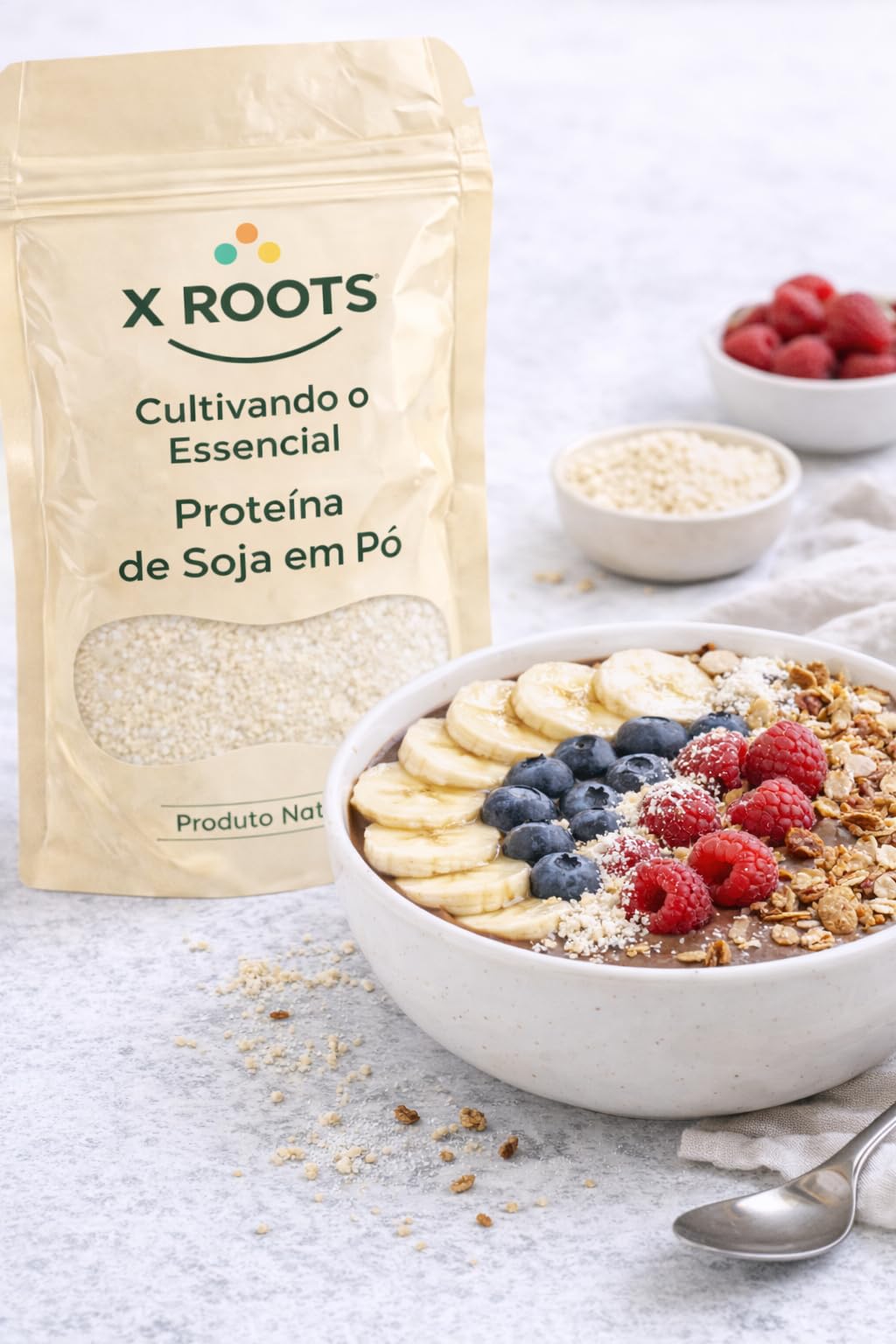 Proteína de Soja em Pó X Roots