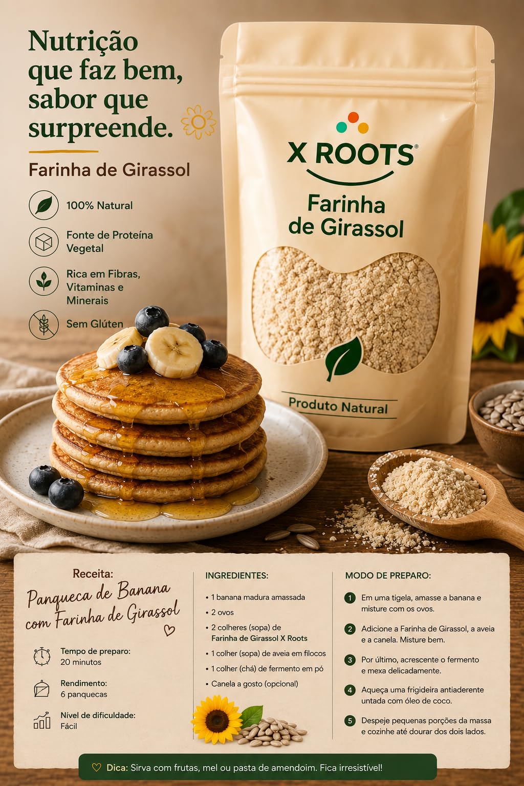 Farinha de Girassol X Roots