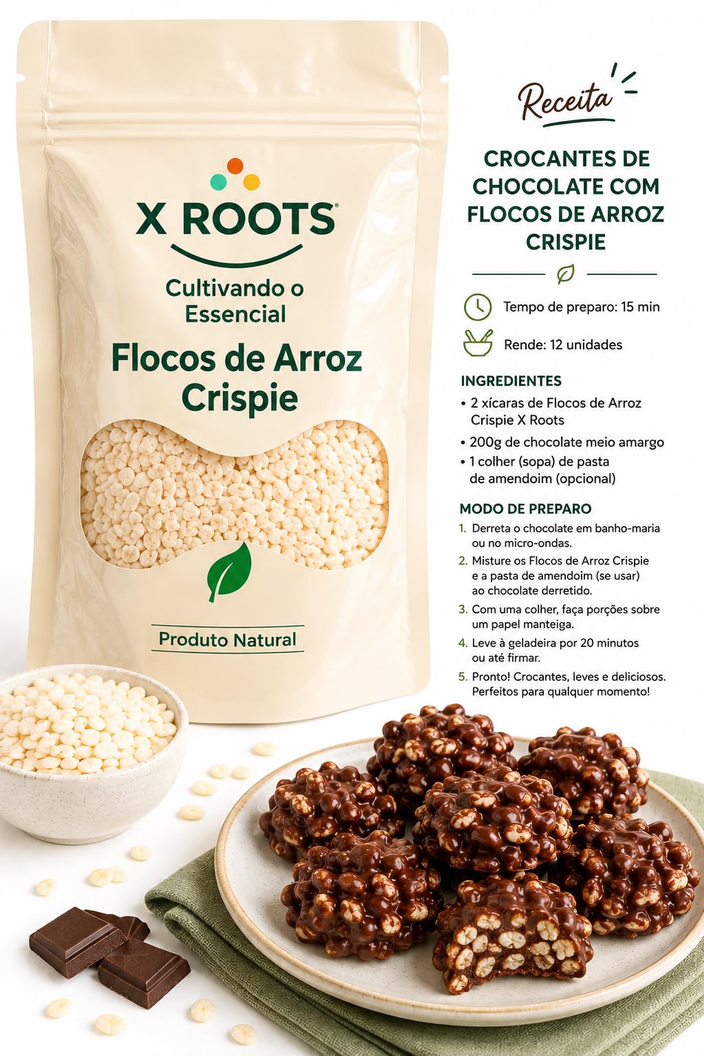 Flocos de Arroz Crispie X Roots