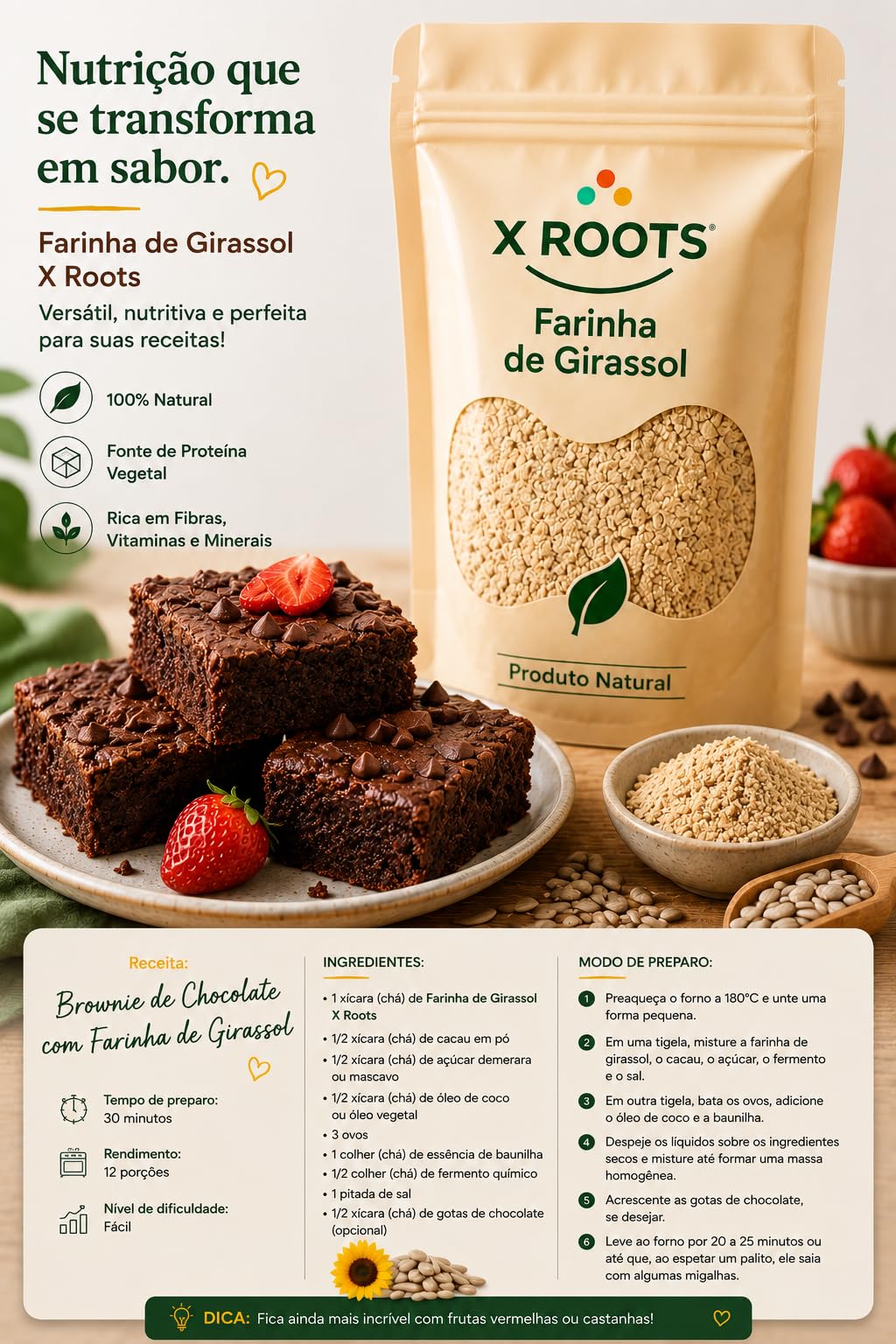 Farinha de Girassol X Roots
