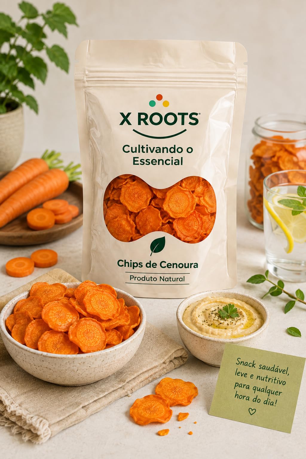 Chips de Cenoura Liofilizado X Roots
