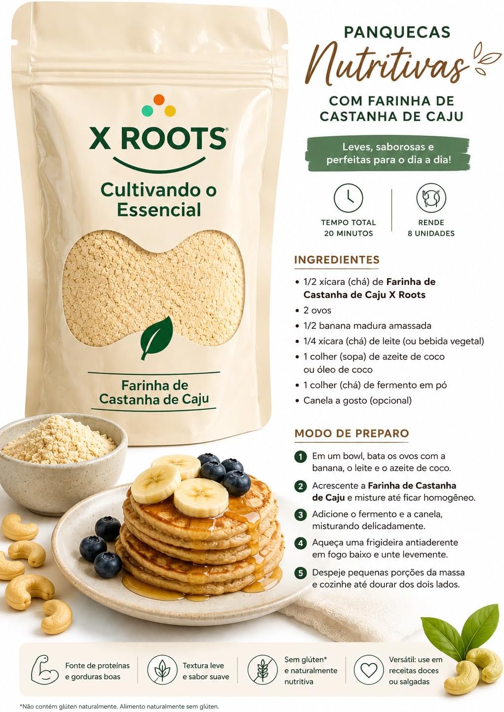 Farinha de Castanha de Caju X Roots
