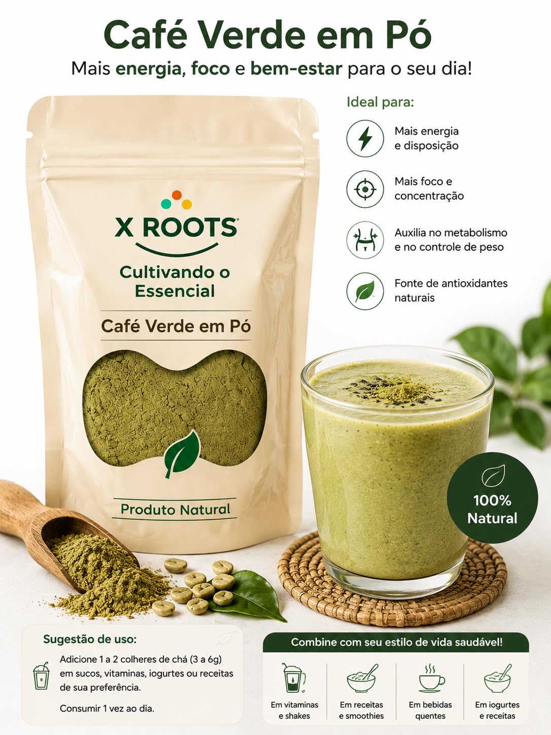 Café Verde em Pó X Roots