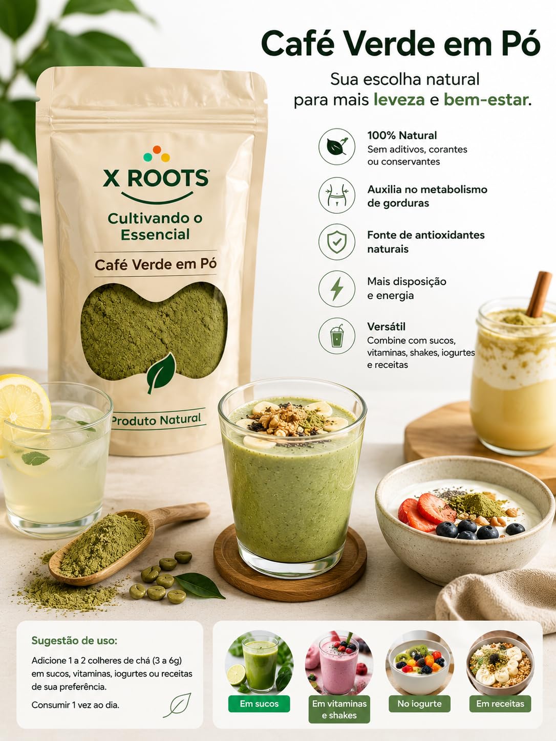 Café Verde em Pó X Roots
