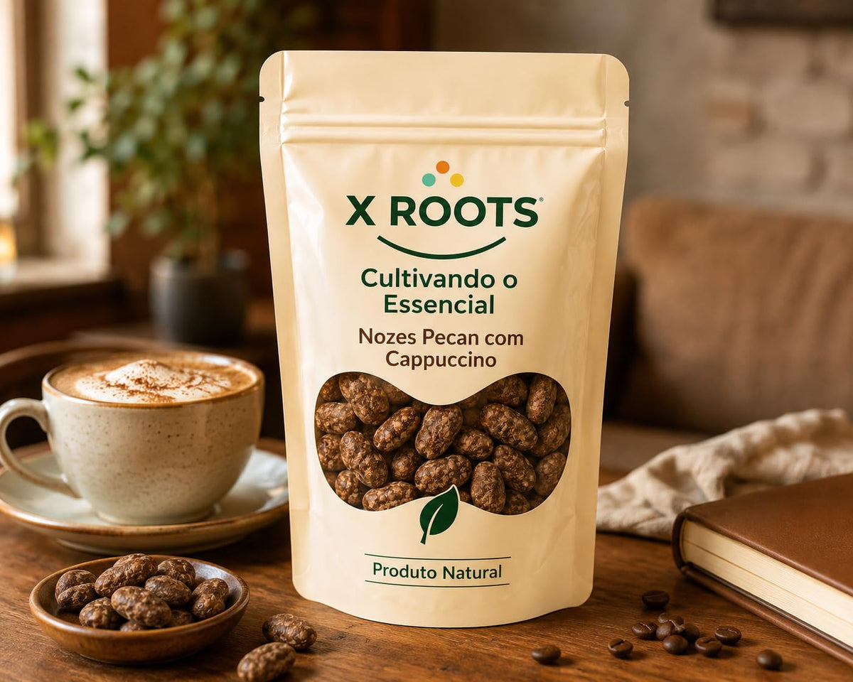 Nozes Pecan com Cobertura de Cappuccino X Roots