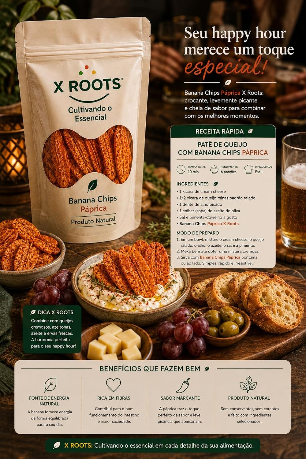Banana Chips Sabor Páprica X Roots