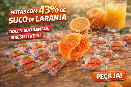 Bala de Goma de Laranja 43% Suco da Fruta X Roots