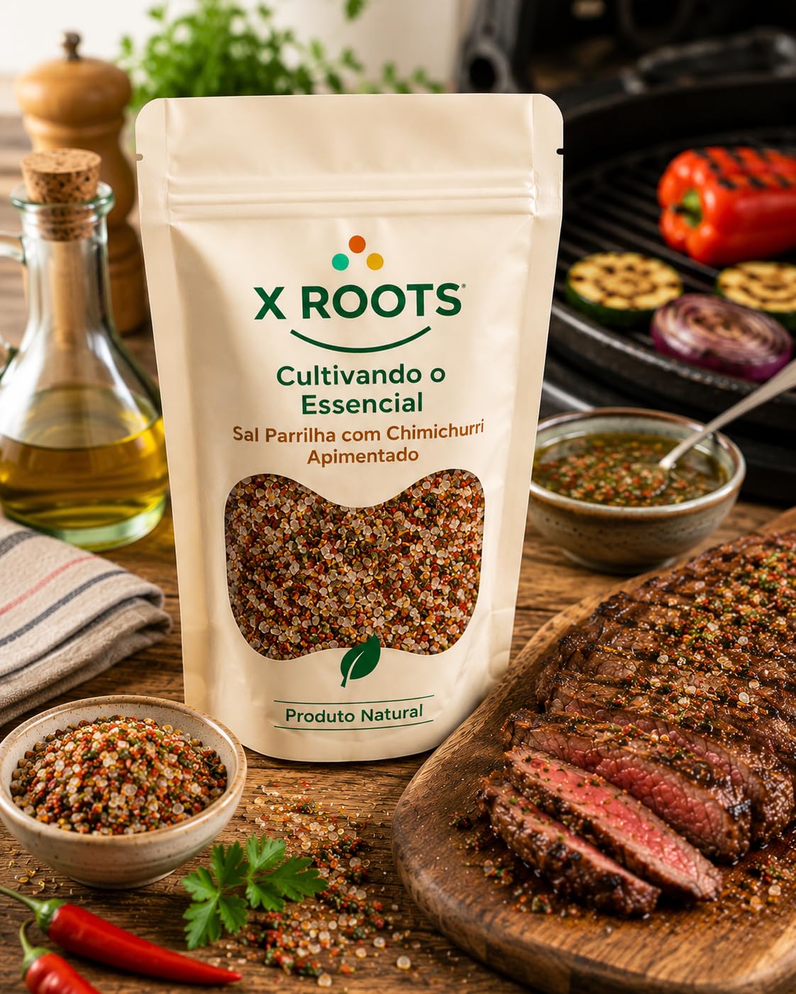 Sal de Parrilha com Chimichurri Apimentado X Roots
