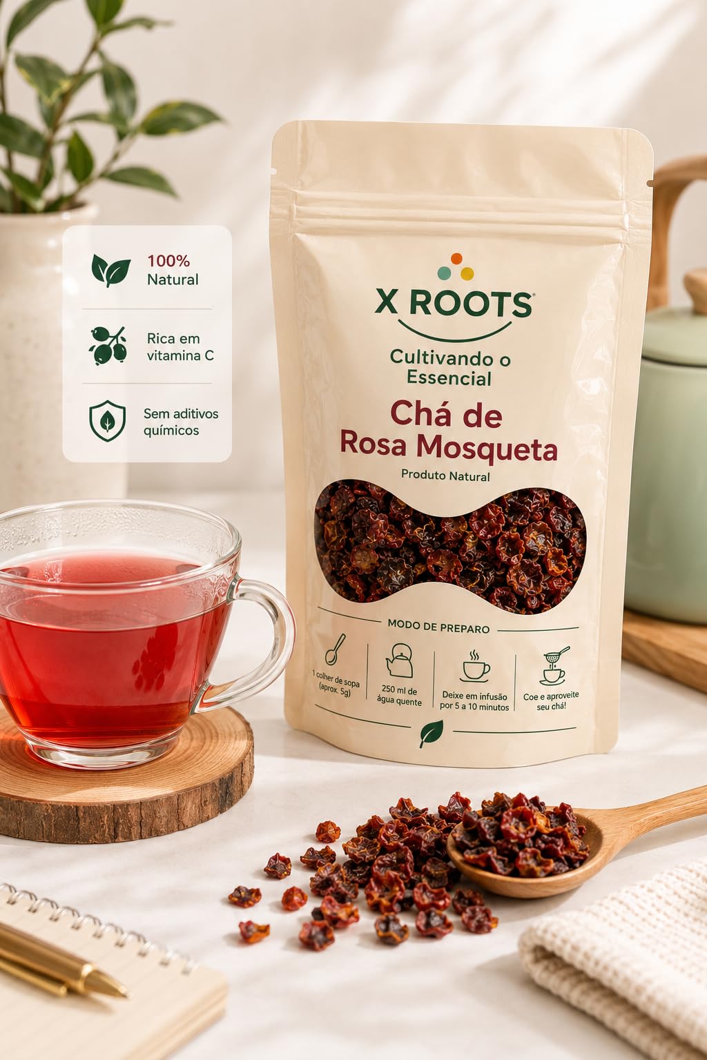 Chá de Rosa Mosqueta X Roots
