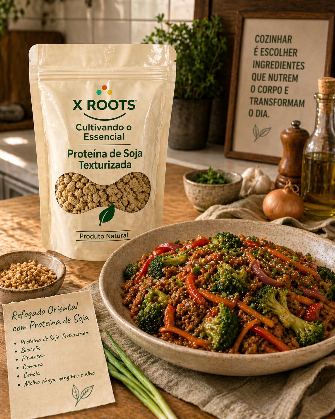 Proteína de Soja Clara Texturizada X Roots